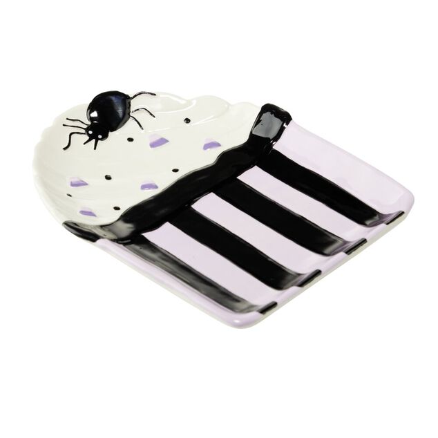 Coupelle Halloween cupcake dolomite noir et blanc 13x17cm