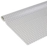 Nappe ronde toile cirée motif gris et rouge Ø160 cm