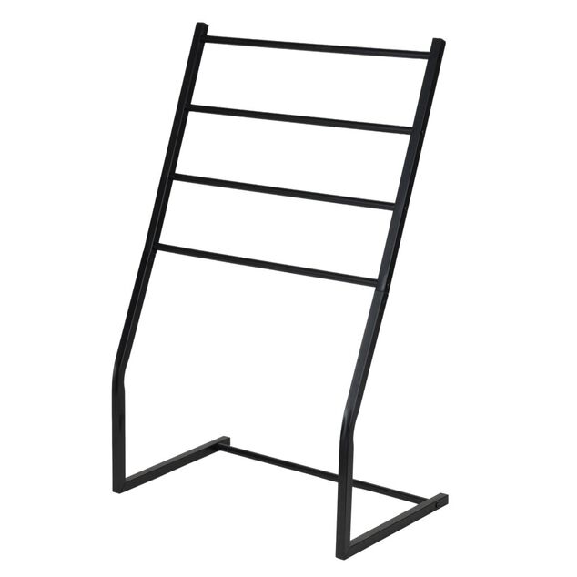 Porte-serviette &agrave; poser 4 niveaux m&eacute;tal noir 60x36xH95cm