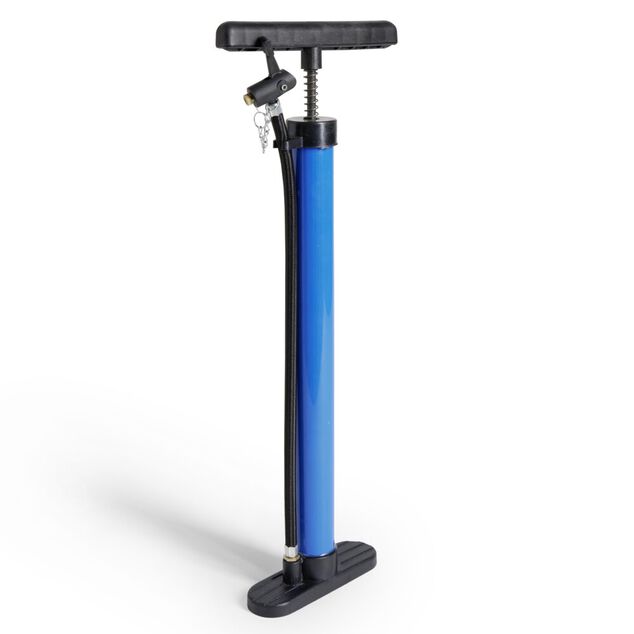 Pompe à vélo manuel bleu H45cm