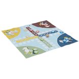 Jeu de soci&eacute;t&eacute; en bois 3en1 morpion dames petits chevaux 34x36cm