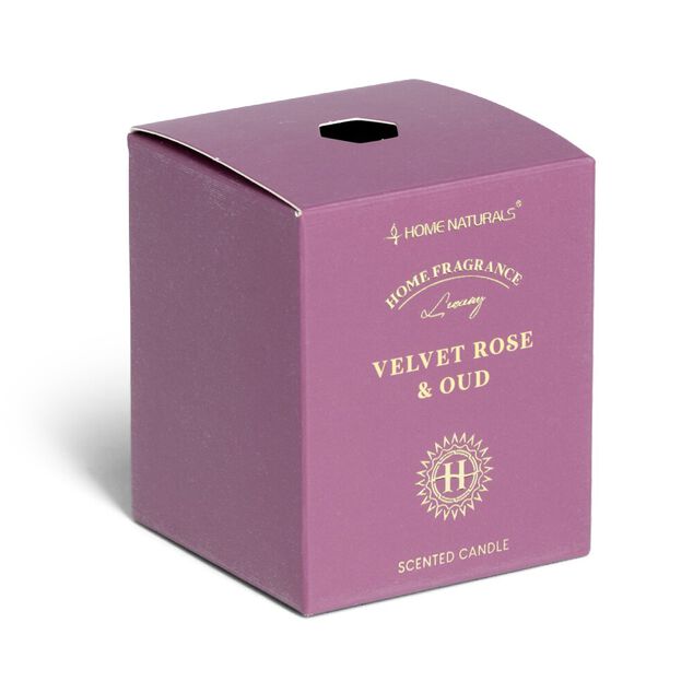 Bougie senteur rose et oud dans pot en verre &Oslash;6,4xH7,9cm rose