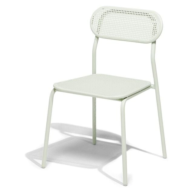 Chaise de jardin Faro empilable m&eacute;tal vert 48x52xH82cm