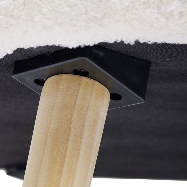 Canapé Joseph curly effet laine bouclée blanc  - L137xP69xH79 d