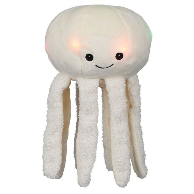 Peluche veilleuse pieuvre lumineuse blanche &Oslash;20xH17cm