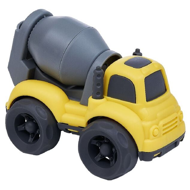 Camion benne ciment plastique jaune 10x6,5xH7 cm