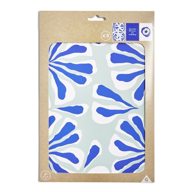 Affiche papier bleu et blanc 30x40cm