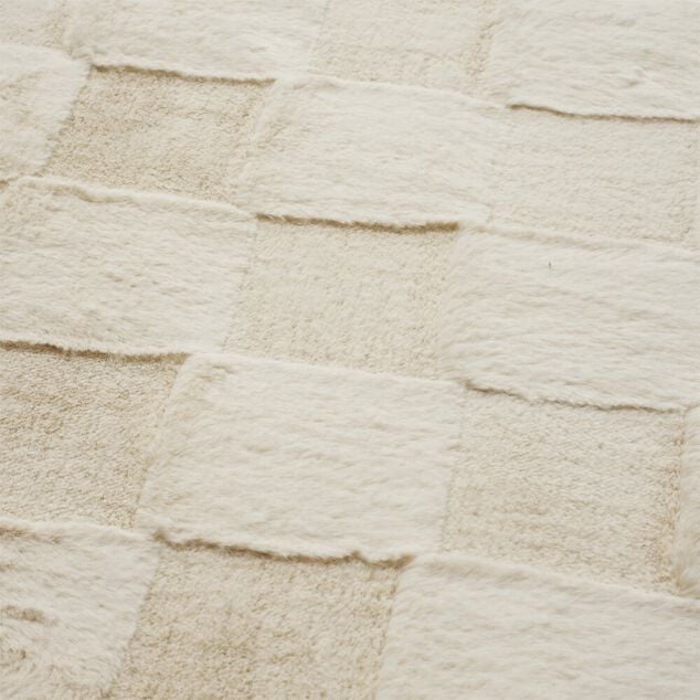 Tapis rectangulaire textur&eacute; polyester beige 160x230cm (2 mod&egrave;les)
