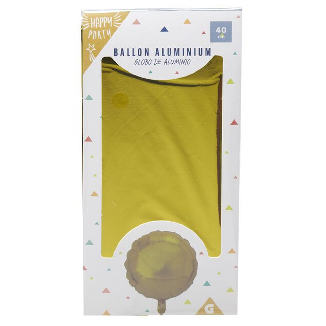 Ballon rond aluminium H40cm (2 mod&egrave;les dor&eacute; ou bleu)