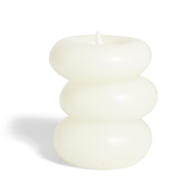 Bougie LED galet blanche &Oslash;7,5xH7,5cm