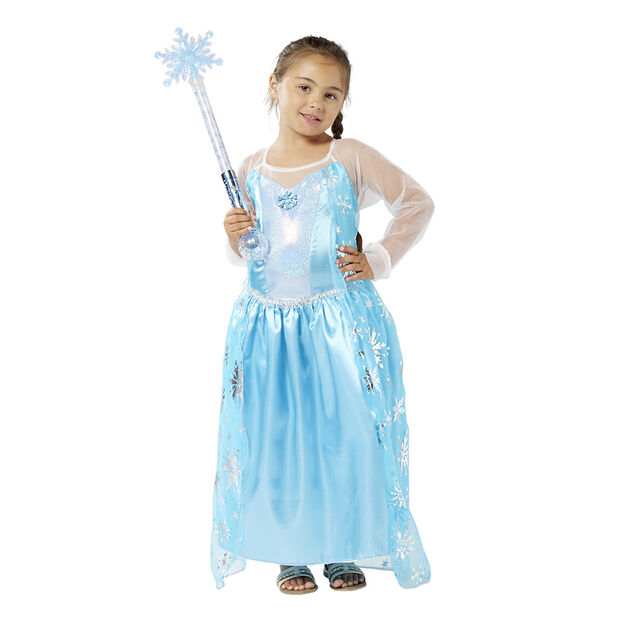 D&eacute;guisement Princesse des glaces robe bleu et argent&eacute; 4/6 ans