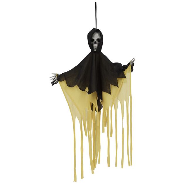 Squelette fluo &agrave; suspendre d&eacute;coration Halloween H40 cm