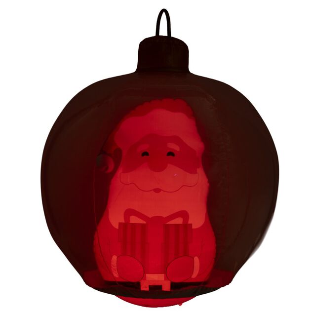 Boule de No&euml;l XL gonflable LED lumineuse P&egrave;re No&euml;l rouge &Oslash;60cm