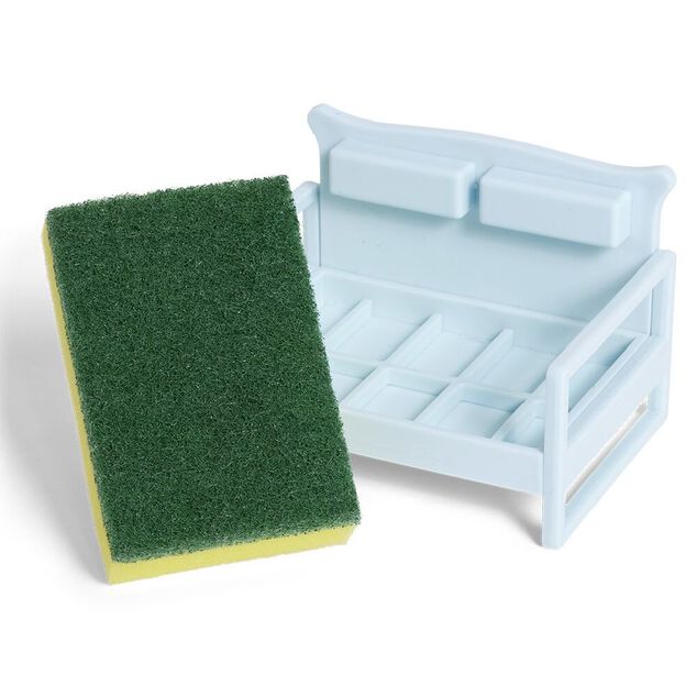 Porte éponge forme canapé bleu ou marron