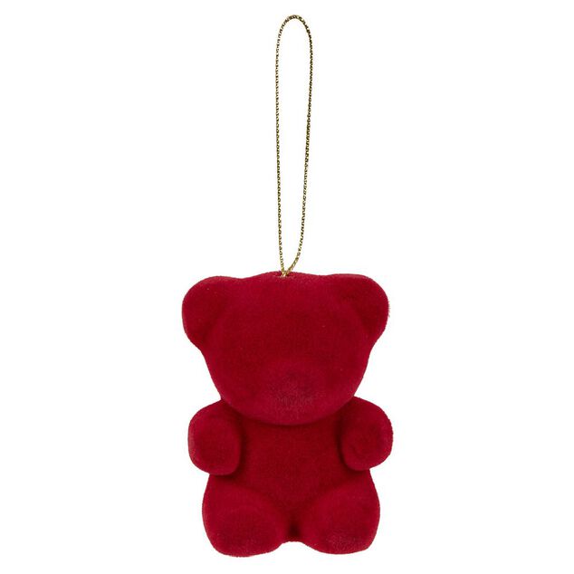 Ours rouge &agrave; suspendre No&euml;l x5