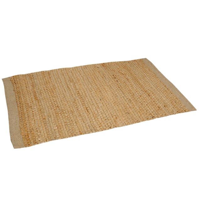 Tapis rectangulaire en jute et coton 60x90cm