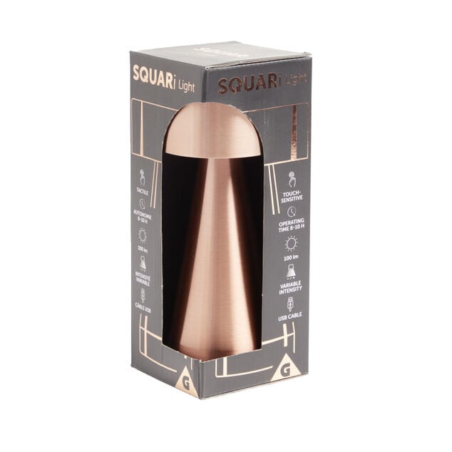 Lampe de table Squari USB tactile orange &Oslash;9,5xH22,5cm
