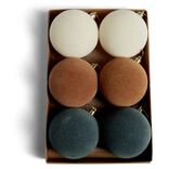 Boule de Noël effet velours Ø8cm x6