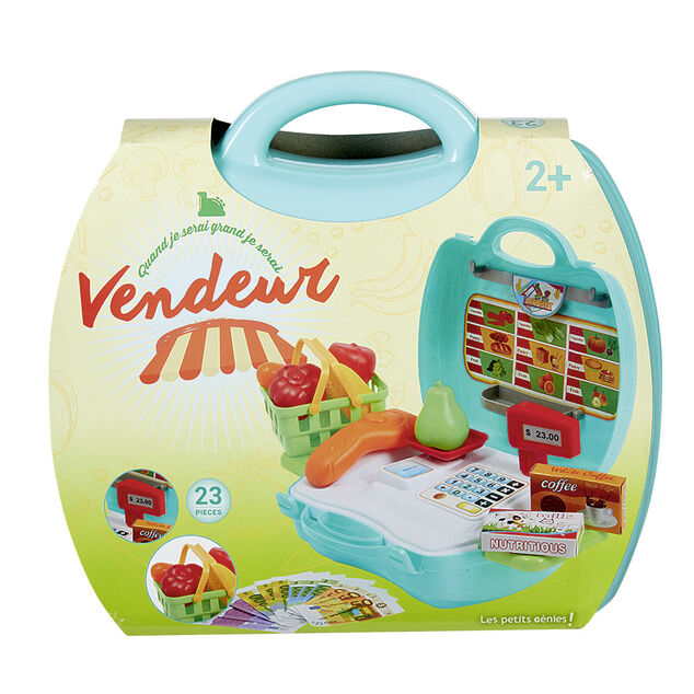 Mallette de jeu Marchand &eacute;picier 23 pi&egrave;ces