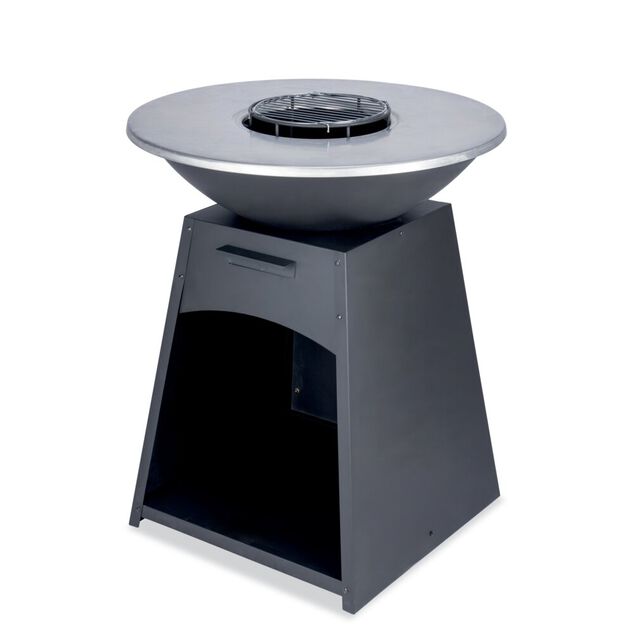 Brasero en acier inox noir M&eacute;rida &Oslash;80xH96cm