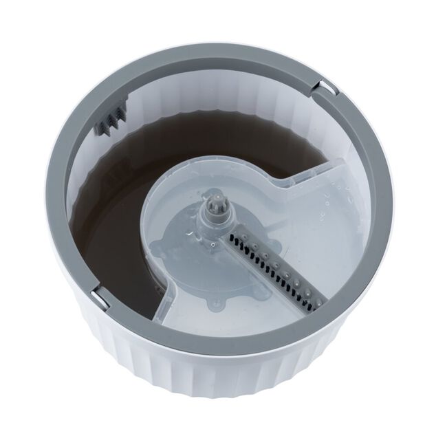 Seau essoreur 7L eau sale/propre avec balai rotatif 120cm et 2 recharges microfibre