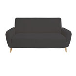 Prot&egrave;ge canap&eacute; extensible 2 places L145-185cm velours c&ocirc;tel&eacute; gris fonc&eacute;