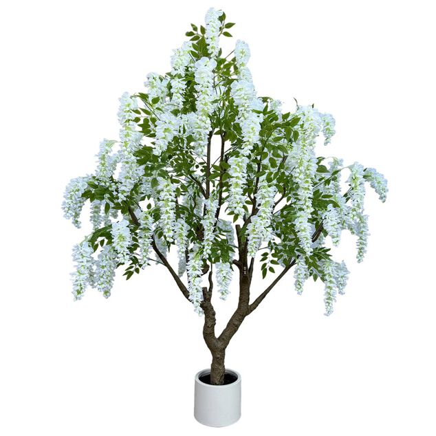 Arbre artificiel glycine blanche H250cm dans pot