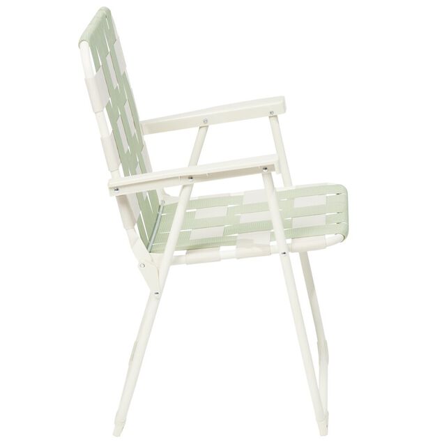 Chaise camping pliable motif quadrillage vert L58xP58xH80