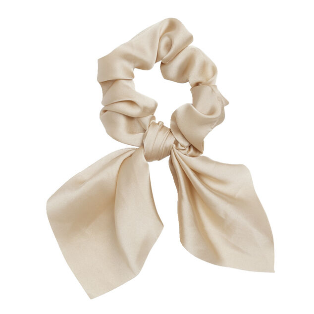 Chouchou foulard satiné marron