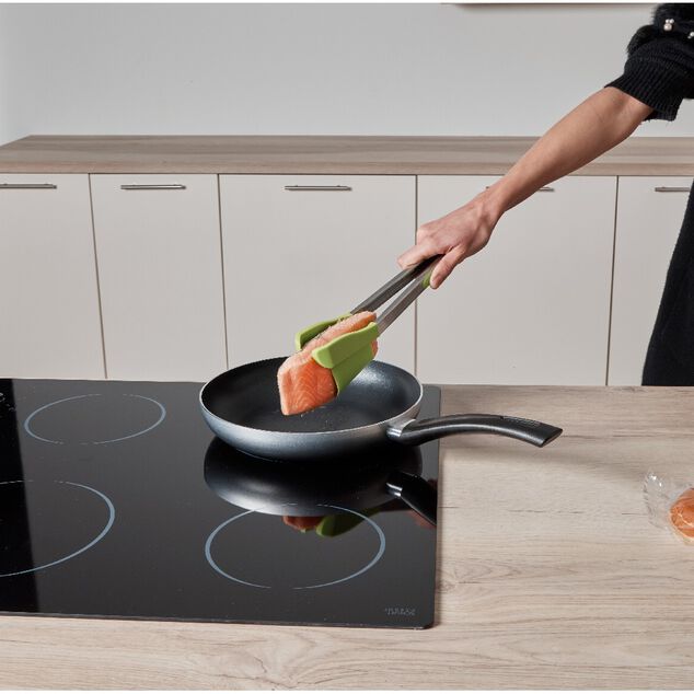 Pince spatule 2 en 1 inox silicone vert