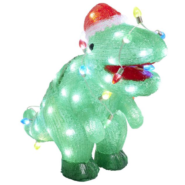 D&eacute;coration de No&euml;l ext&eacute;rieure lumineuse dinosaure LED blanc froid 56x22xH35cm