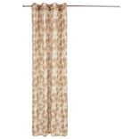 Rideau orange imprimé fleurs lin et polyester 140x240cm