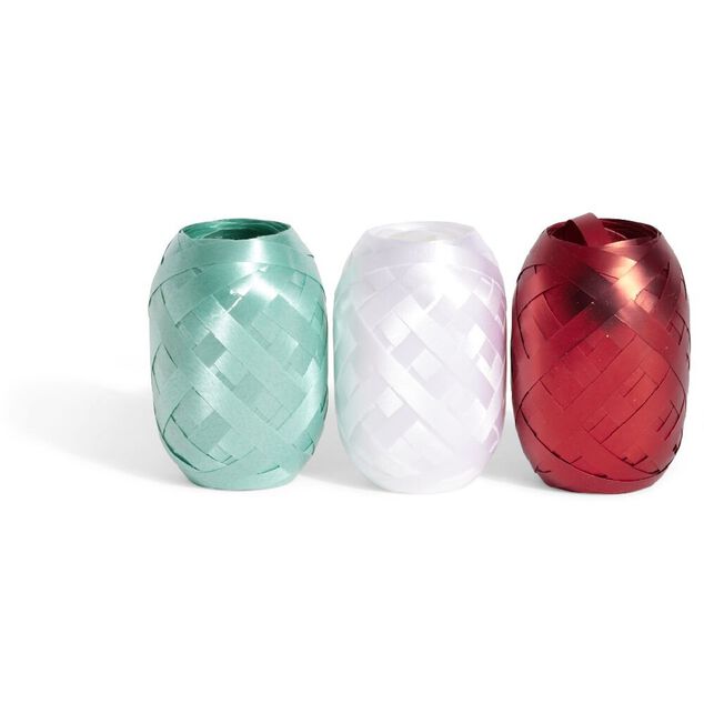 Ruban bolduc argenté blanc bleu 10m x3