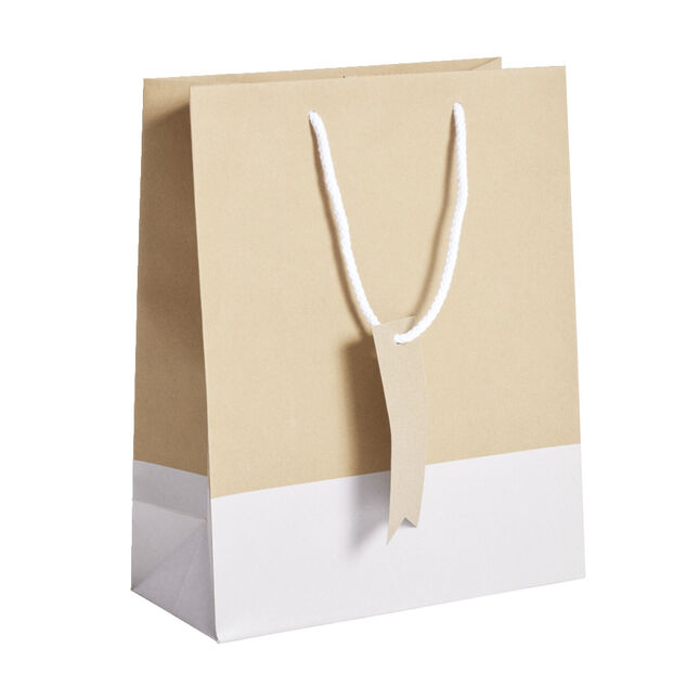 Sac cadeau kraft gris et marron - Taille L