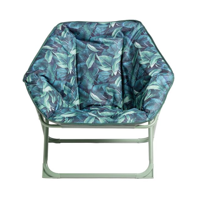 Loveuse pliable Curacao motif feuillage vert olive et noir L69xP85xH80cm