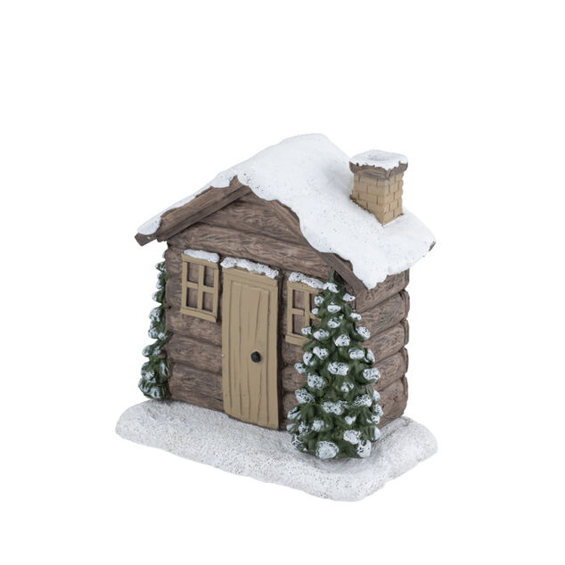 Br&ucirc;leur c&ocirc;ne encens forme chalet enneig&eacute; 13x7,5x13cm