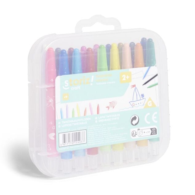 Lot de 18 crayons twistables multicolore