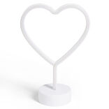 Lampe à poser d'ambiance néon rose forme coeur 20x9xH29cm