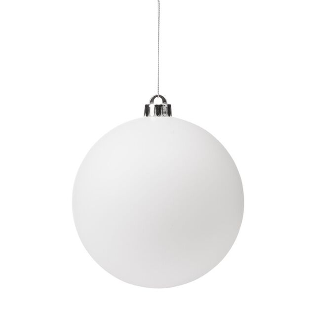 Boule de No&euml;l X4 blanc et iris&eacute; &Oslash;15cm