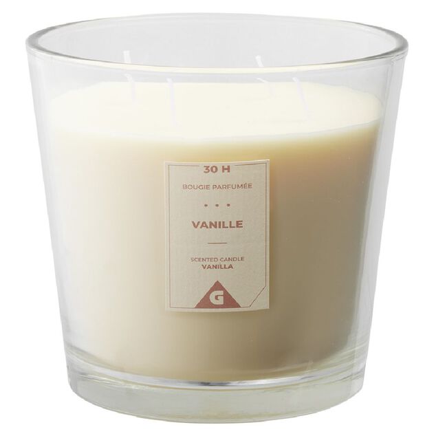 Bougie parfum&eacute;e dans verre senteur vanille &Oslash;13,5xH12,5cm 30H