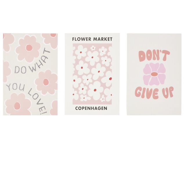 Poster papier x3 th&egrave;me floral 10x15cm (3 mod&egrave;les)