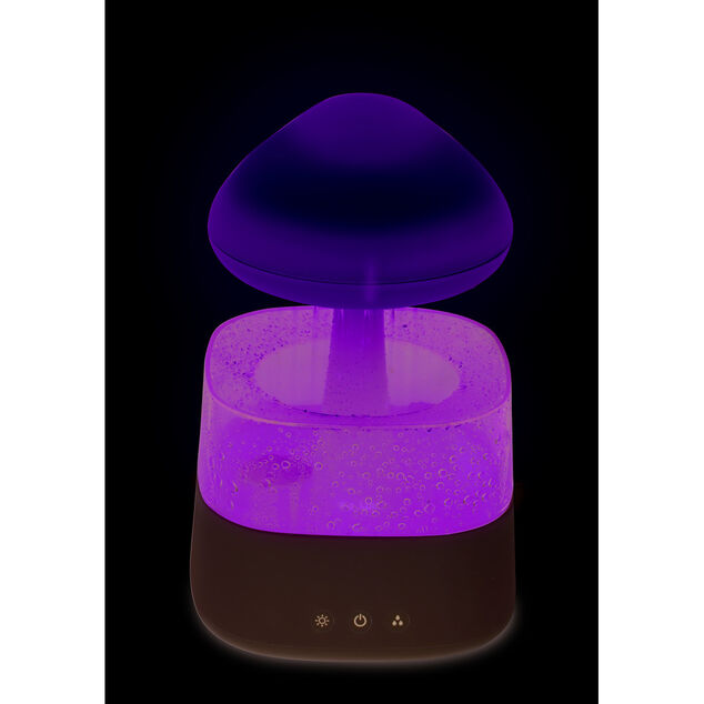 Humidificateur arbre &agrave; nuage lumineux 7 couleurs brume et pluie &Oslash;17xH26,5cm