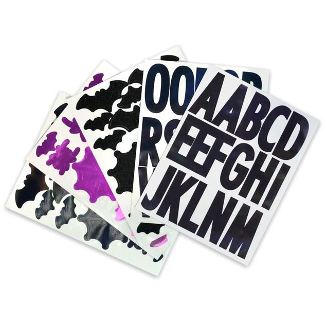 Kit cr&eacute;atif enfant sticker d&eacute;coration citrouille 5 planches