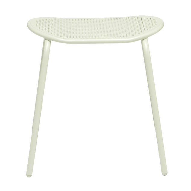 Tabouret acier perforé Faro vert sauge 45x28xH45cm