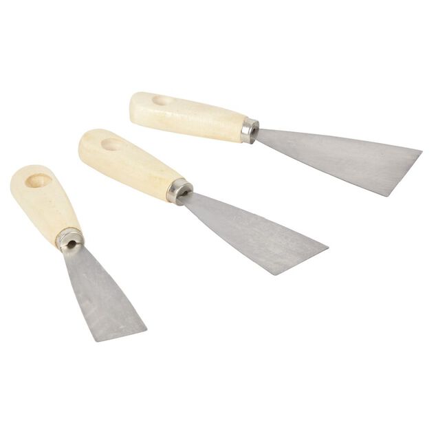 Spatule inox x3 largeur 30, 50 et 80 mm