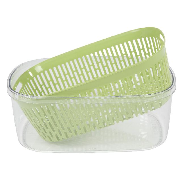 Bo&icirc;te alimentaire herm&eacute;tique avec panier fra&icirc;cheur 4 L vert