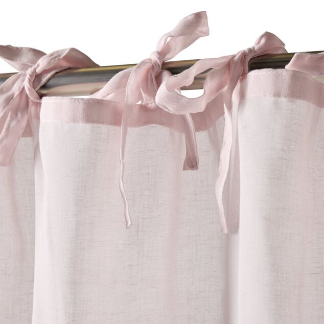 Voilage &agrave; nouettes polyester uni 140x240cm (2 mod&egrave;les blanc ou rose)