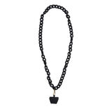 Bijou cha&icirc;ne de t&eacute;l&eacute;phone maille en plastique noir L120cm
