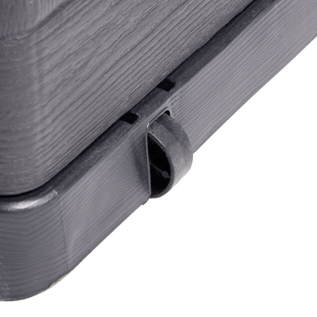 Coffre de rangement 320L  plastique gris fonc&eacute; 119x45xH60cm