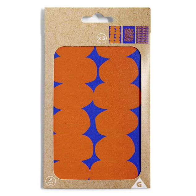 Lot de 3 affiches papier orange et bleu 10x15cm